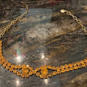 Stunning Tangerine 🍊 Orange Amber Rhinestone Choker
